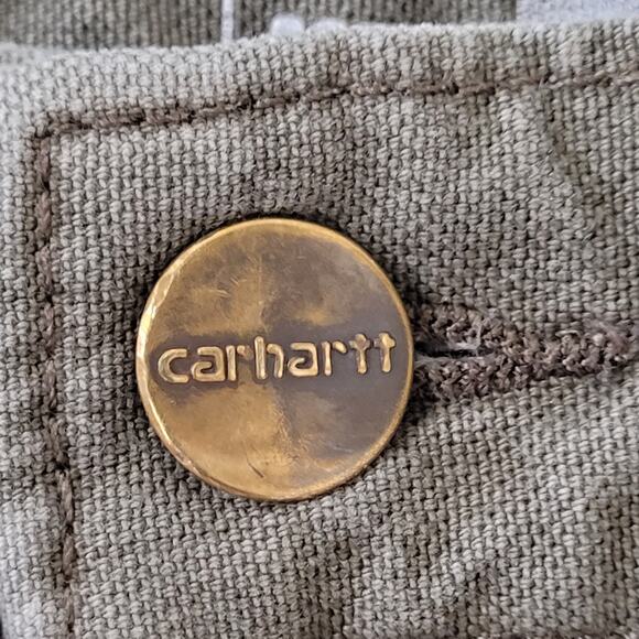 Carhartt Carpenter Baggy Pants 30x28 Distressed Faded Gray Rugged Flex - Picture 4 of 16